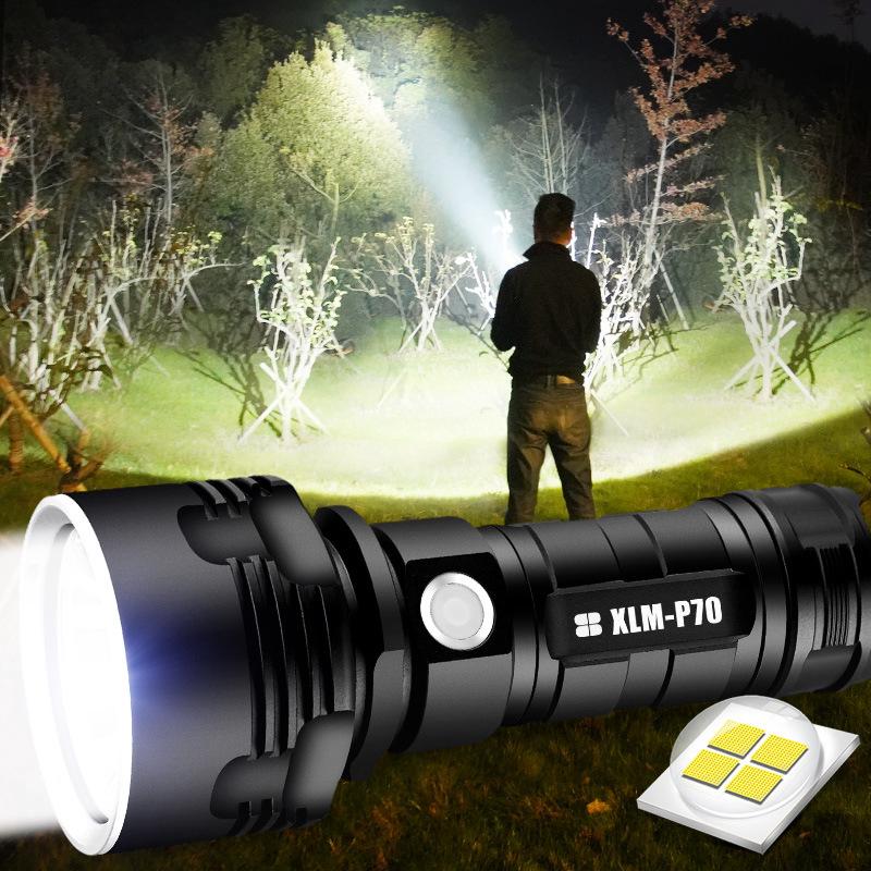 GEARLITE Torcia LED ricaricabile, 2000 lm, super luminosa, con 3