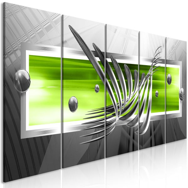Tableau Silver Wings (5 Parts) Narrow Green 200x80 cm | Leroy Merlin