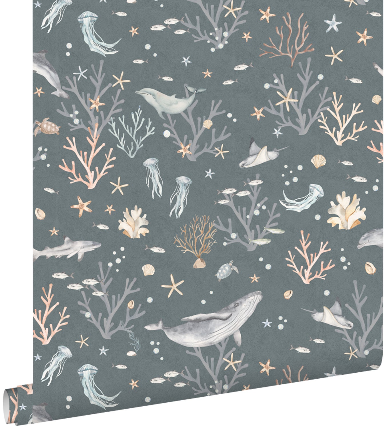Tapeta podwodny świat niebiesko-zielonym - 50 x 900 cm - ESTAHOME
