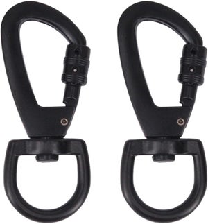 10 Moschettoni Grandi 80 Mm In Alluminio Con Girello, Portata 20 Kg, Per Campeggio, Escursionismo, Pesca, Colore Nero - 3