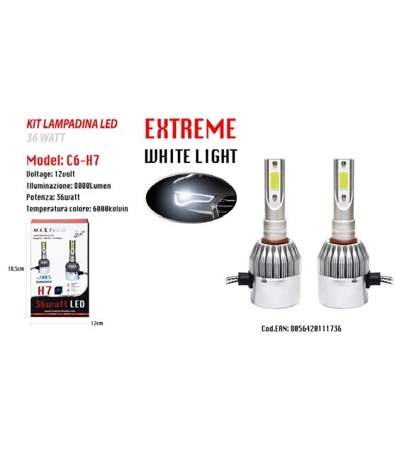 2 Lampadine H7 LED Per Auto - 30000LM, 6500K Bianco, 700% Più Luminose Delle Alogene - Foto 4