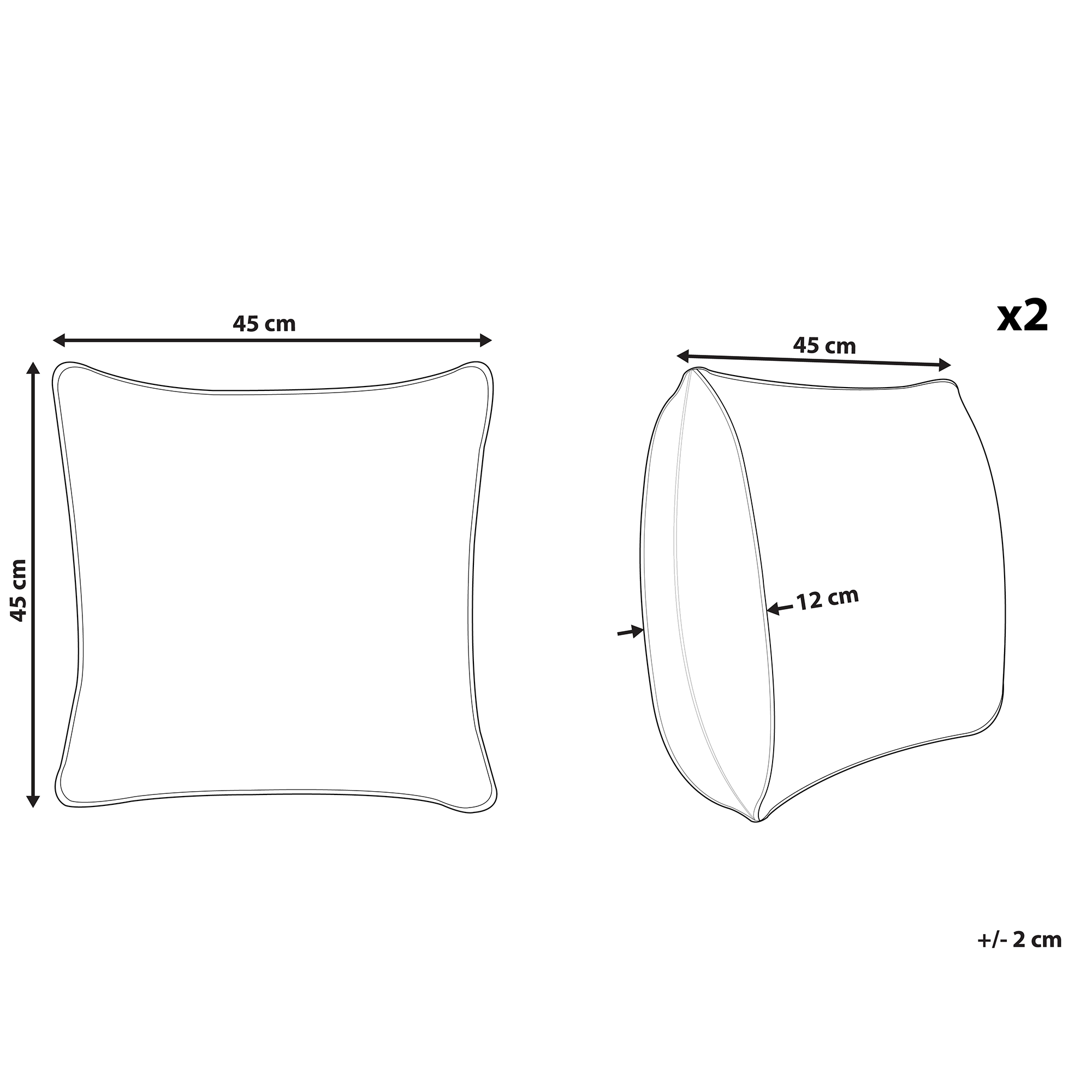Lot de 2 coussins décoratifs HELCONIA Coton 45 x 45 cm Multicolore Motif géométrique - 3