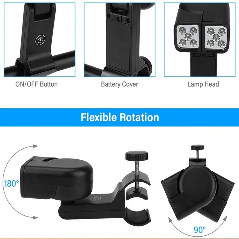 Luce per griglia a LED Touch, lanterna portatile per barbecue, lampada da esterno, illuminazione per griglia con maniglia, clip di montaggio - 7