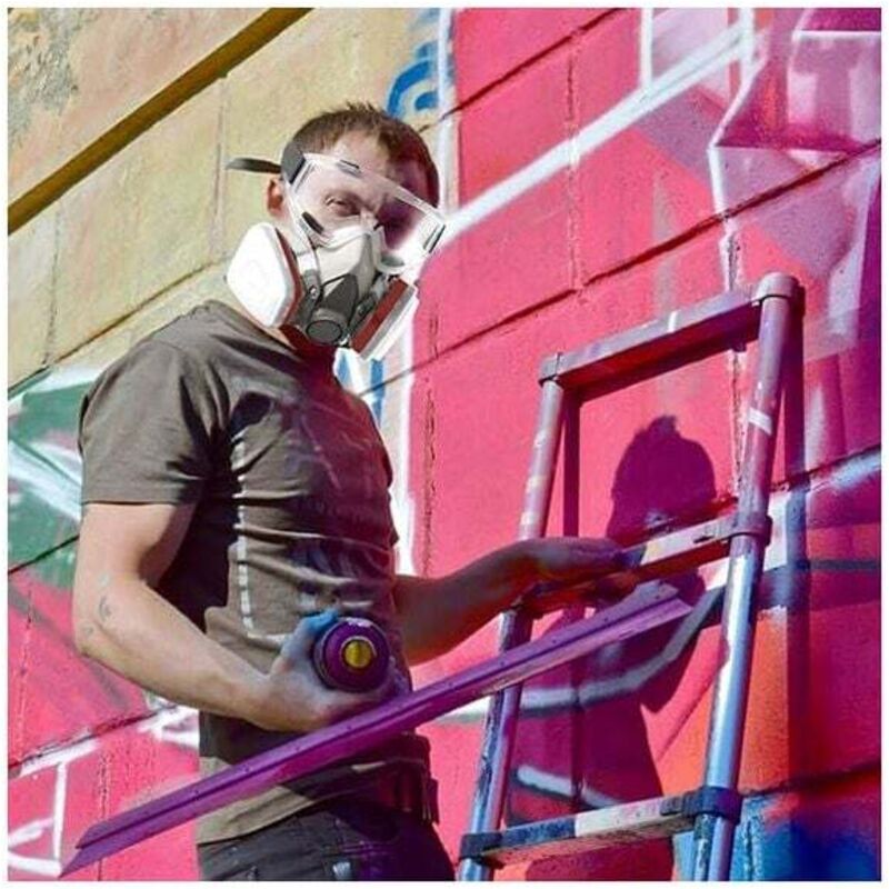 Masque de protection 18 en 1, masque de peinture, réutilisable, masque respiratoire à gaz avec filtre pour pulvérisation, peinture, travaux - 5