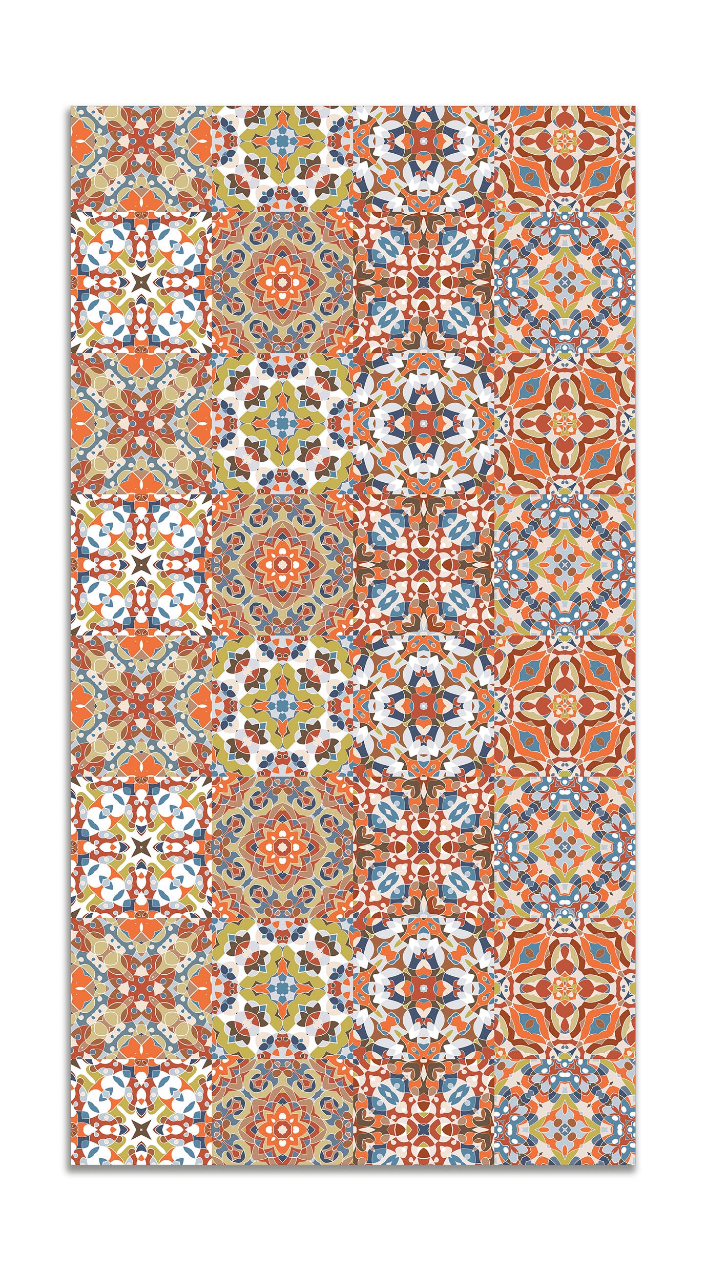 Panorama alfombra vinílica baldosa hidráulico oriental original 60x200 cm - alfombra cocina vinilo - alfombra salón antideslizante