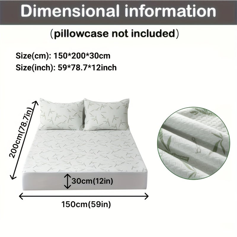 Protège-matelas rafraîchissant en fibre de bambou, ultra doux, confortable et respirant, 150 x 200 x 30 cm (taie d'oreiller non incluse) - 7