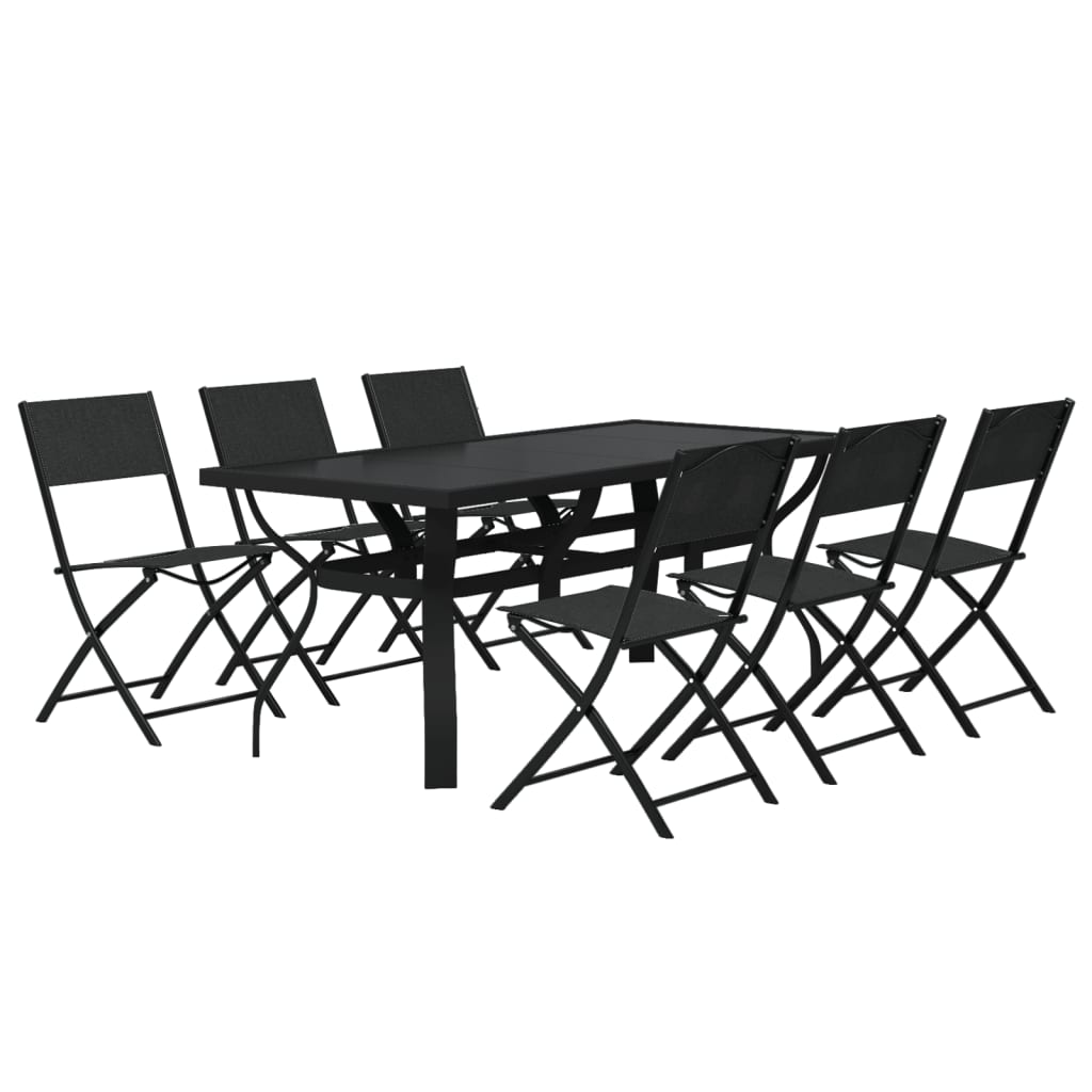 Maison Exclusive - Set da Pranzo da Giardino 7 pz Grigio e Nero - 3