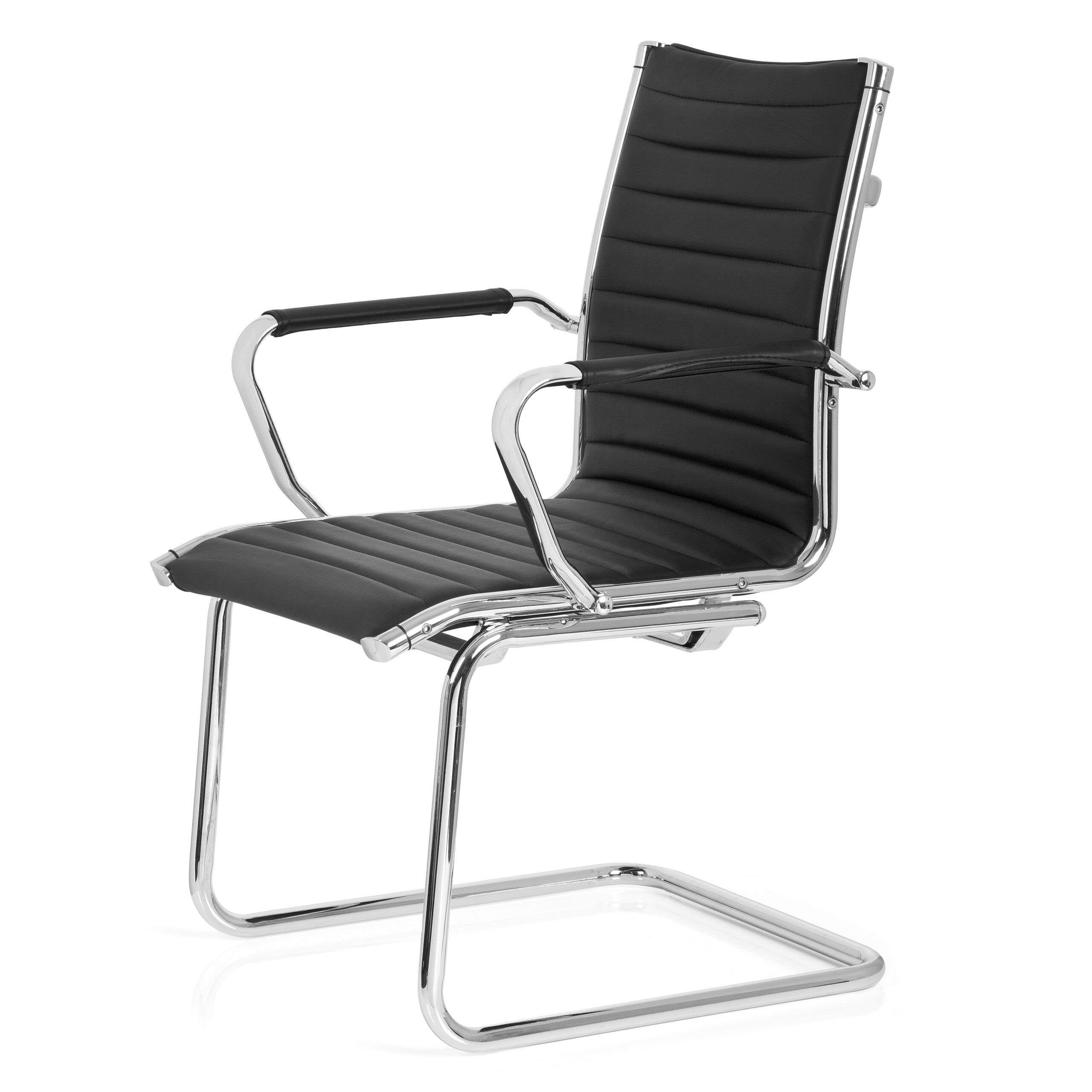 Sedia per visitatori / sedia da conferenza VEMONA V PU nero cromo hjh OFFICE - 9