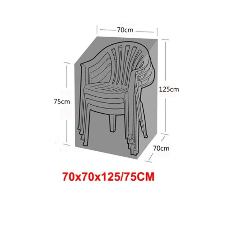 Housse de Chaise de Jardin, Imperméable Housse de Protection pour Chaises de Jardin Housse pour Fauteuil Empilables, Tissu Oxford 210D(70*70*125/75cm) - 2