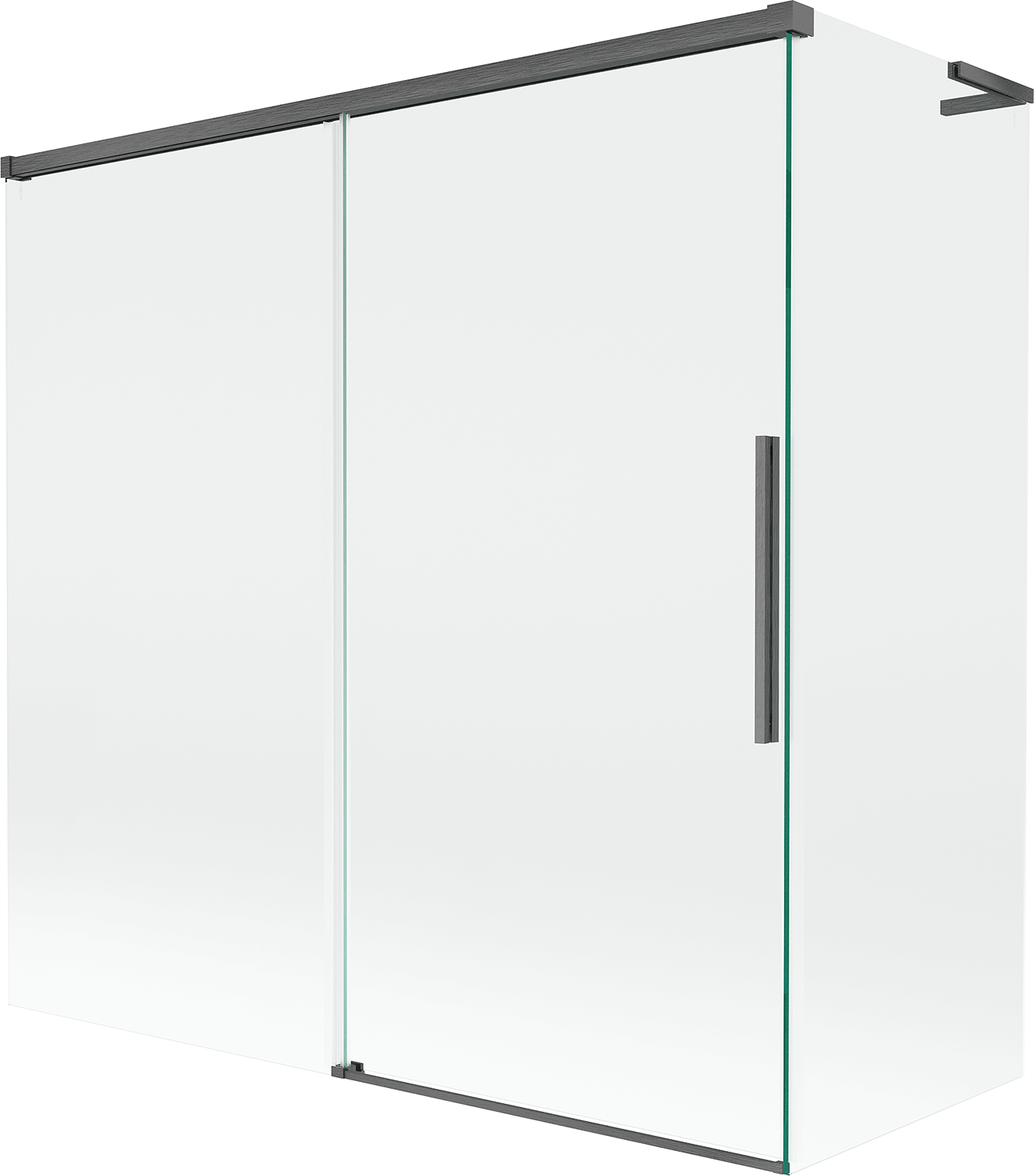 Mexen Rox L parawan nawannowy 2-skrzydłowy rozsuwany 160 + 80 x 150 cm, transparent, gun gray szczotkowany - 8C9L-160-080-66-00