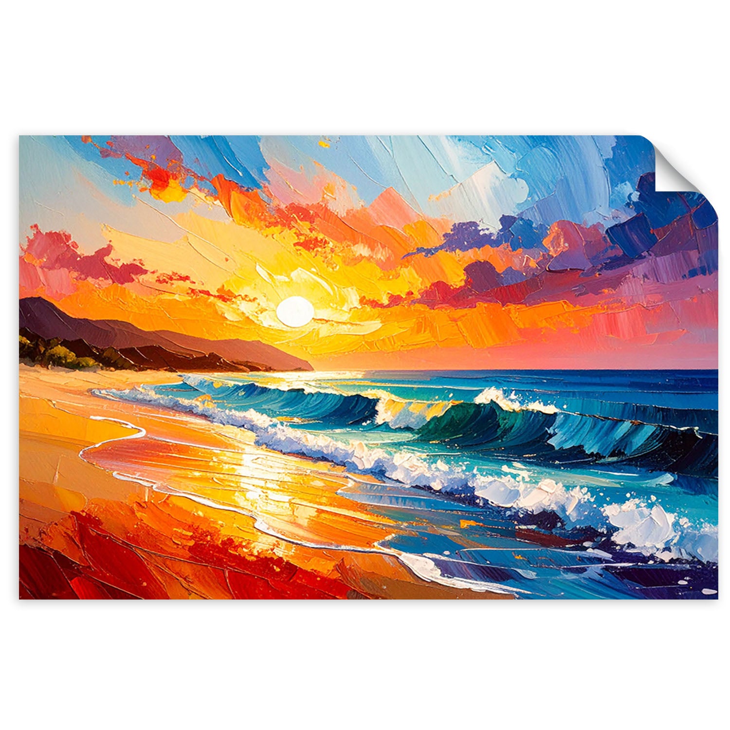 Plakaty samoprzylepne do salonu sypialni, Plaża Morze Krajobraz jak malowany 120x80