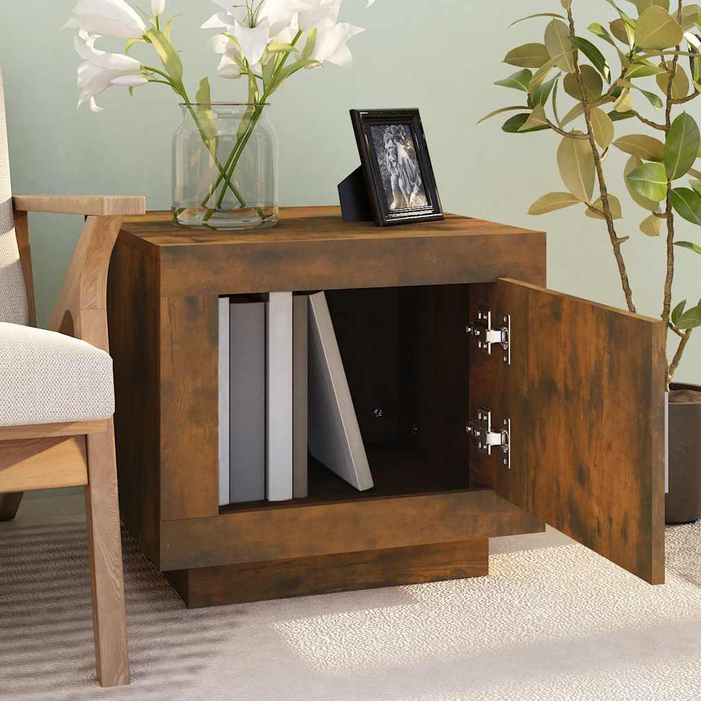 vidaXL Table basse chêne fumé 51x50x45 cm bois d'ingénierie - 3