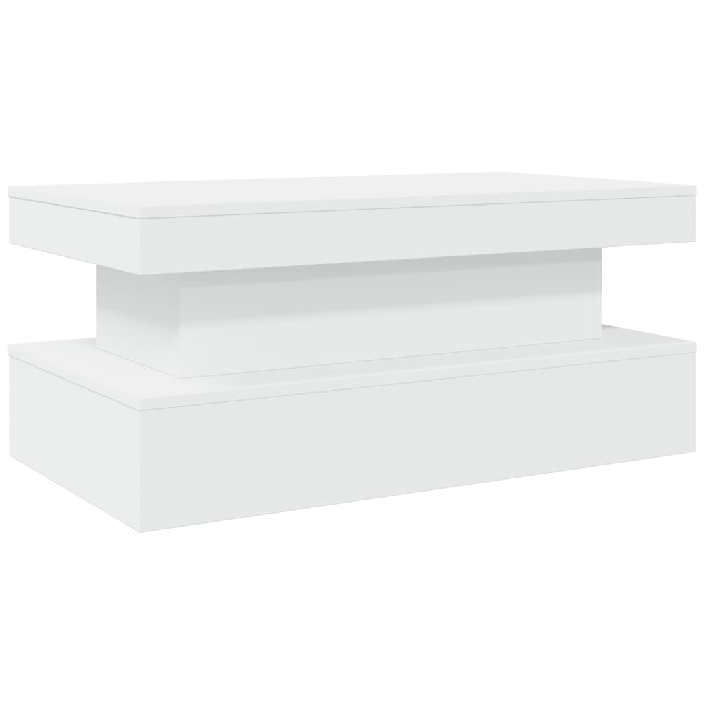 Maison Exclusive - Table basse avec lumières LED blanc 90x50x40 cm - 3