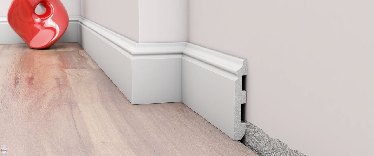 Rodapiés Zócalo 1 pieza / 2 metros - blanco - material duro - decoración - pared - suelo - techo DP5 - 2