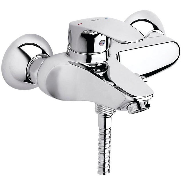 Mitigeur bain-douche mural ROCA Monodin Top A5A0307C00 chromé 215 mm entraxe 150 mm