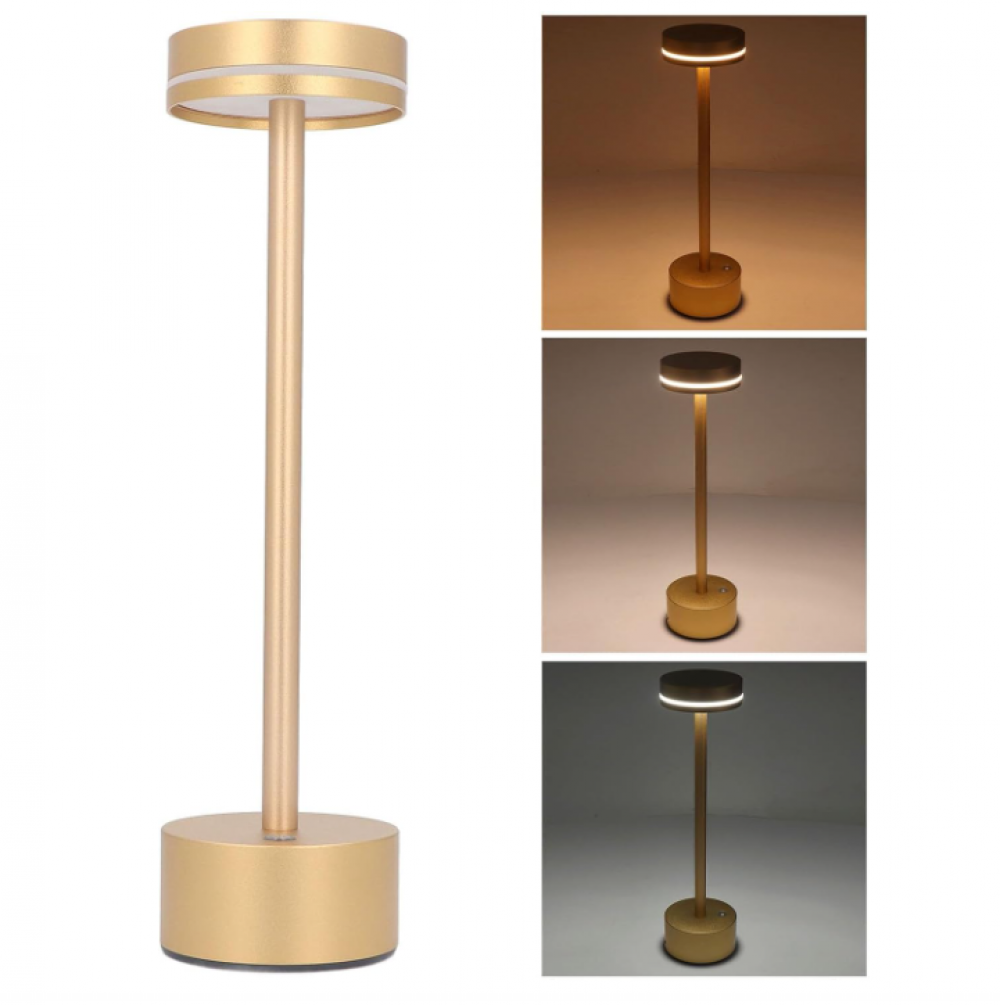 Bezprzewodowa lampa stołowa LED zasilana bateryjnie 1800 mAh, 3 kolory, ściemnialna, akumulatorowa, z dotykowym sterowaniem do domu, sypialni, biura,