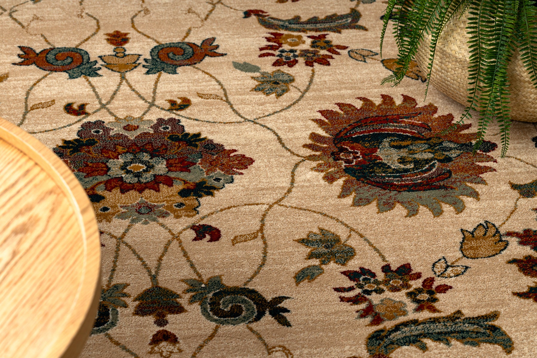 Dywan wełniany OMEGA LATICA Kwiaty krem 235x350 cm - 5