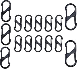SHINING HOUSE 30 Pièces S Forme Mousqueton Set, Clips Avec Boucle En Métal à Double Ressort