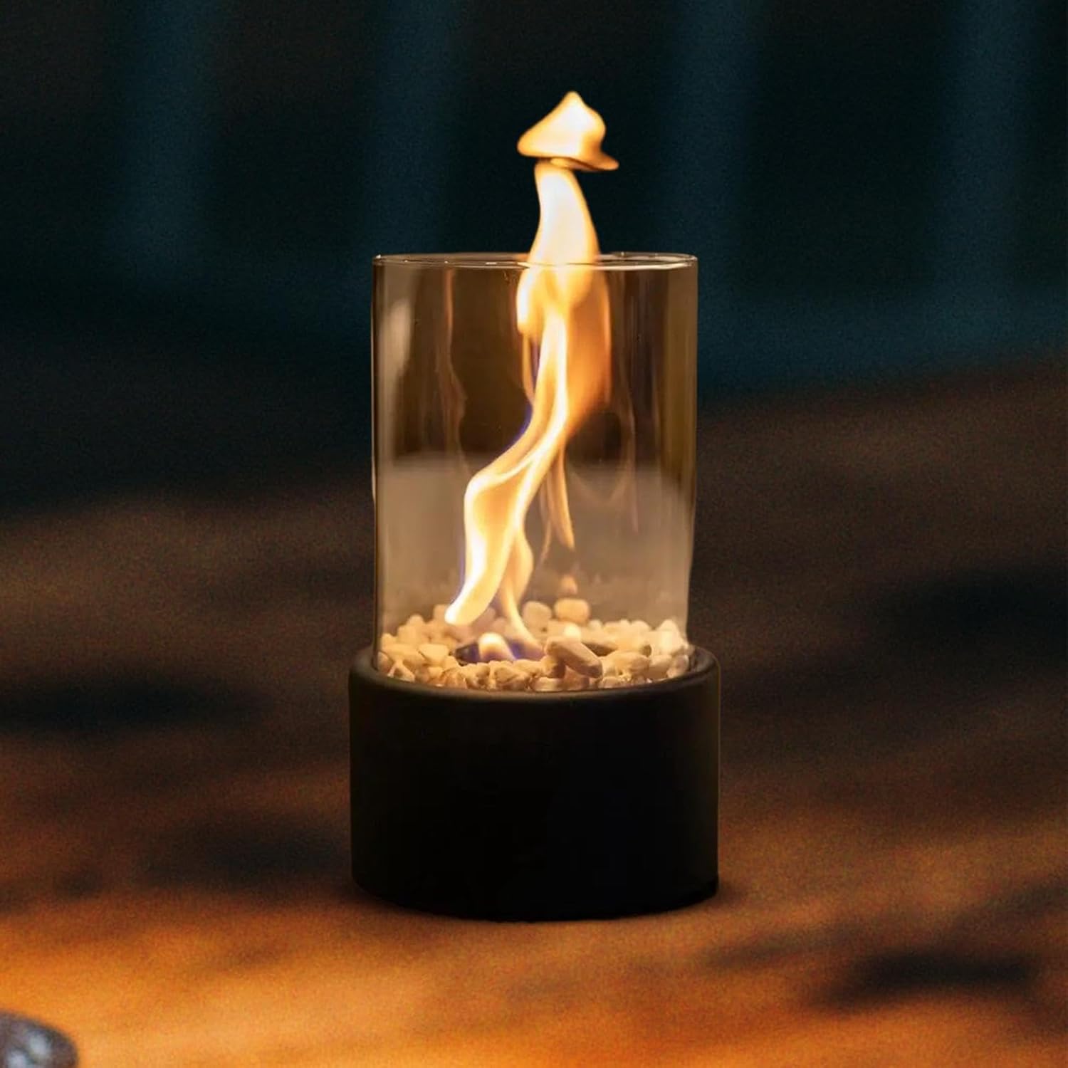 Lareira de mesa portátil com cobertura para pátios, cozinha e refeições ao ar livre | Lareiras e fogueiras externas | Preta, 12 x 22 cm. - 3