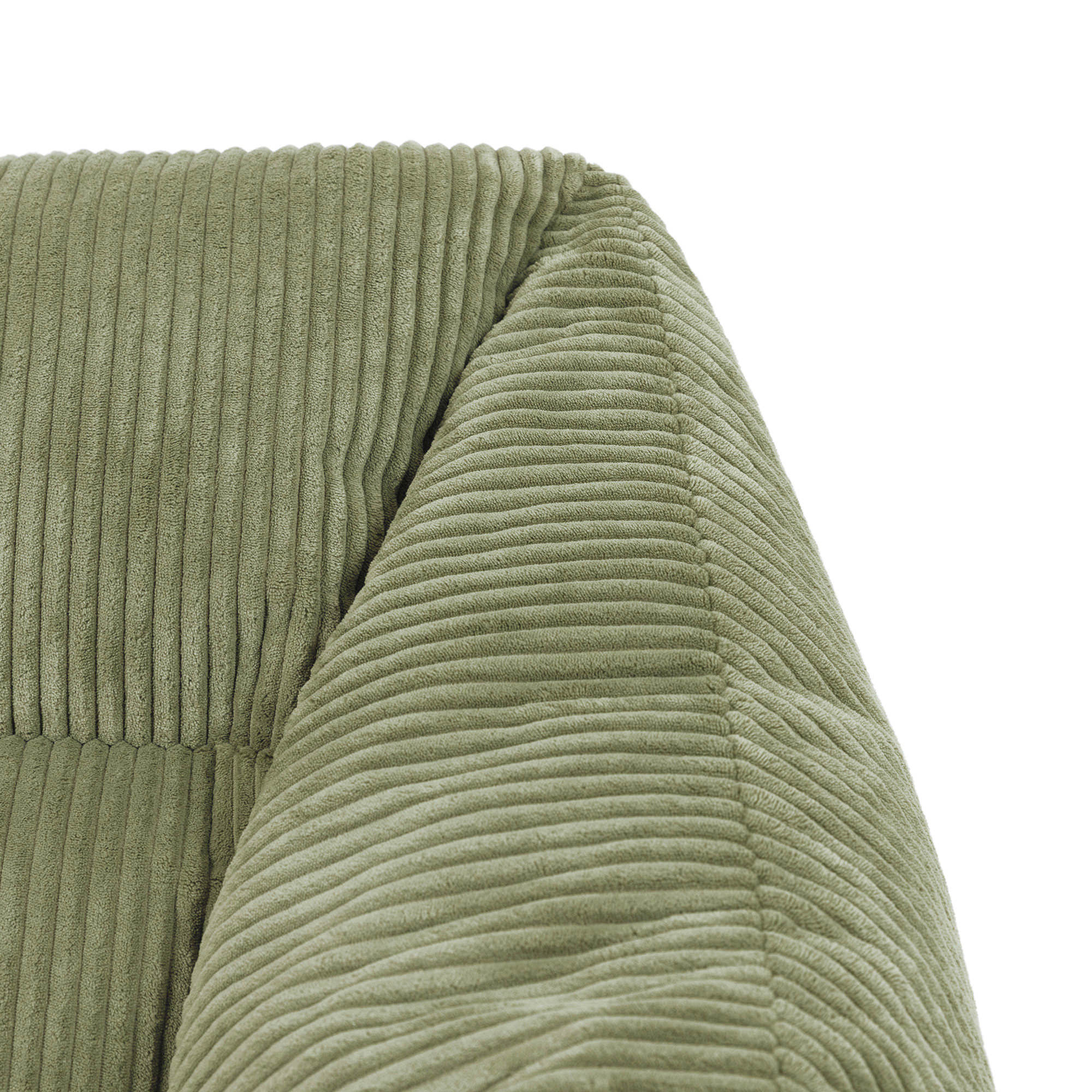 Pouf fauteuil Icon velours côtelé vert sauge, salon, chambre, 97x84cm Oeko-Tex® - 6
