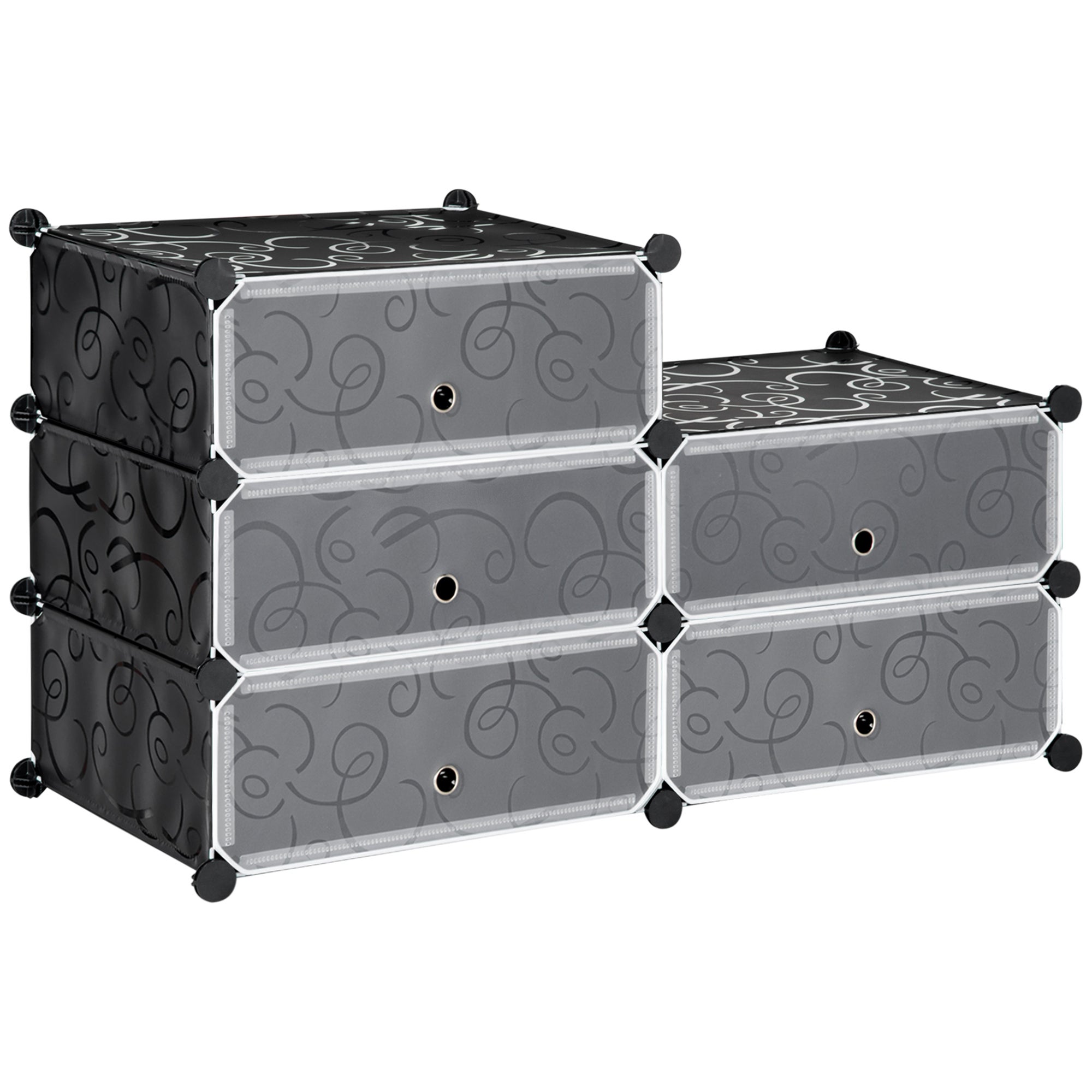 Meuble de rangement à chaussures modulable 6 cubes rectangulaires ...
