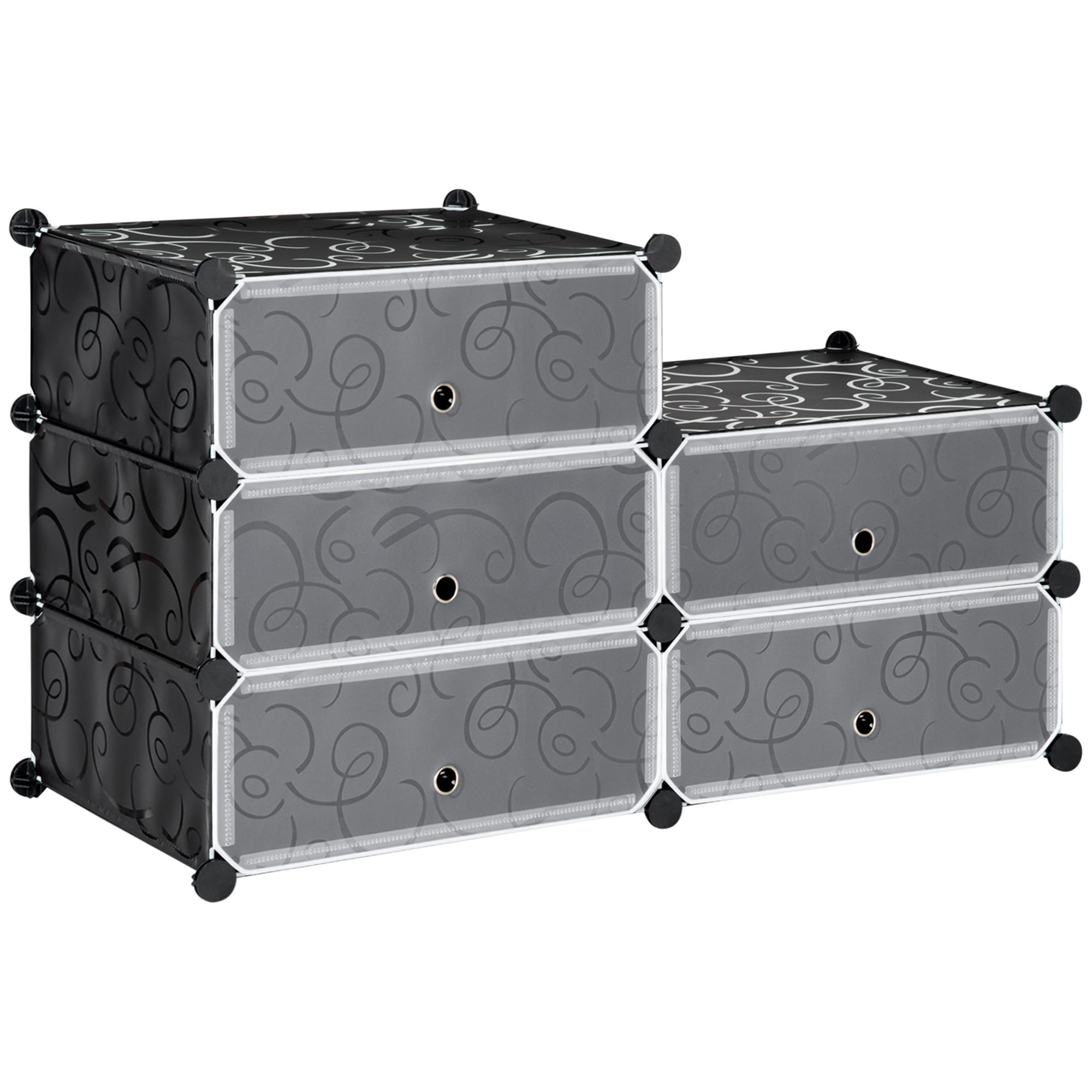 Boite Modulable Meuble de rangement à chaussures modulable 6 cubes rectangulaires ...