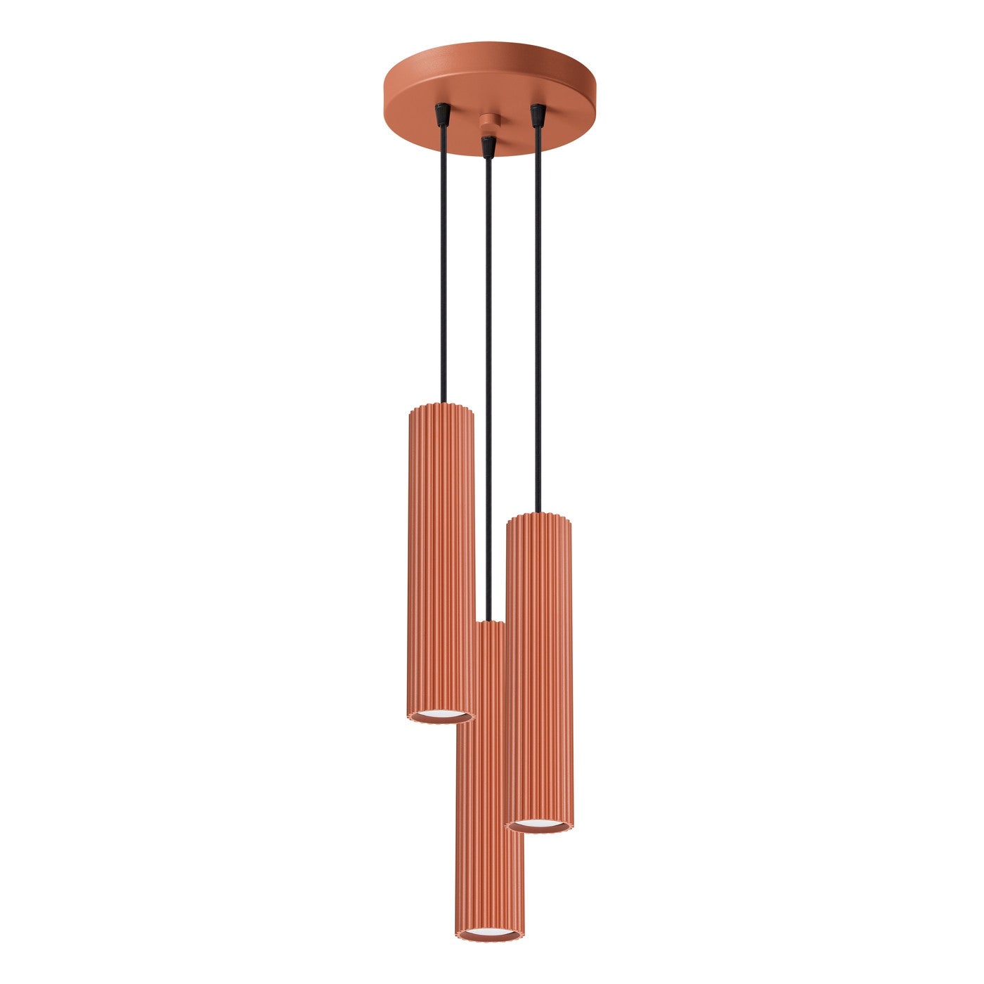 Lampa wisząca Karbon ochra czerwono-czarna 3xGU10x10W nowoczesna wym: 108 x 19,5 x 19,5 cm aluminium Sollux Lighting