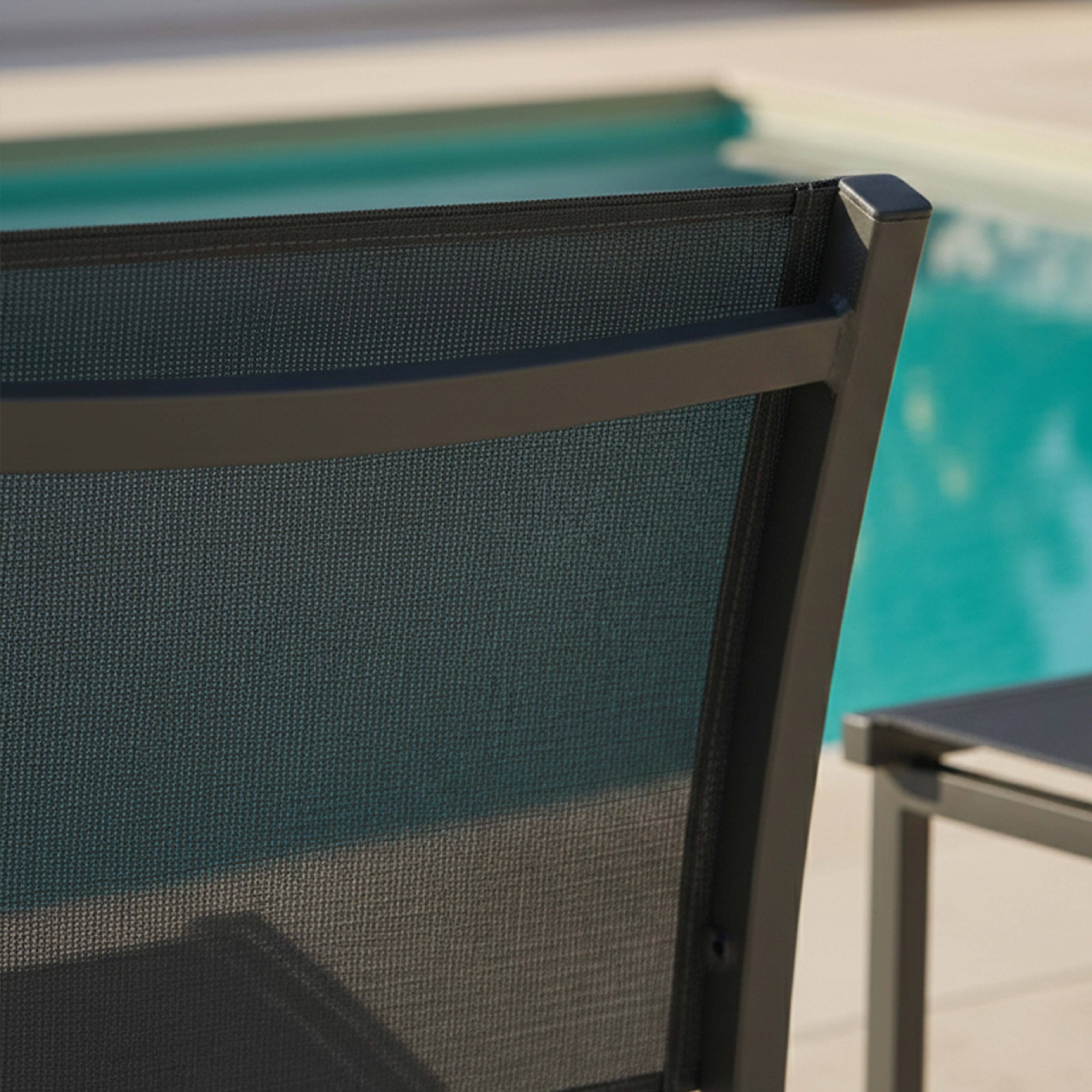 Chaise de jardin sans coussin Nice en Aluminium Anthracite - 3