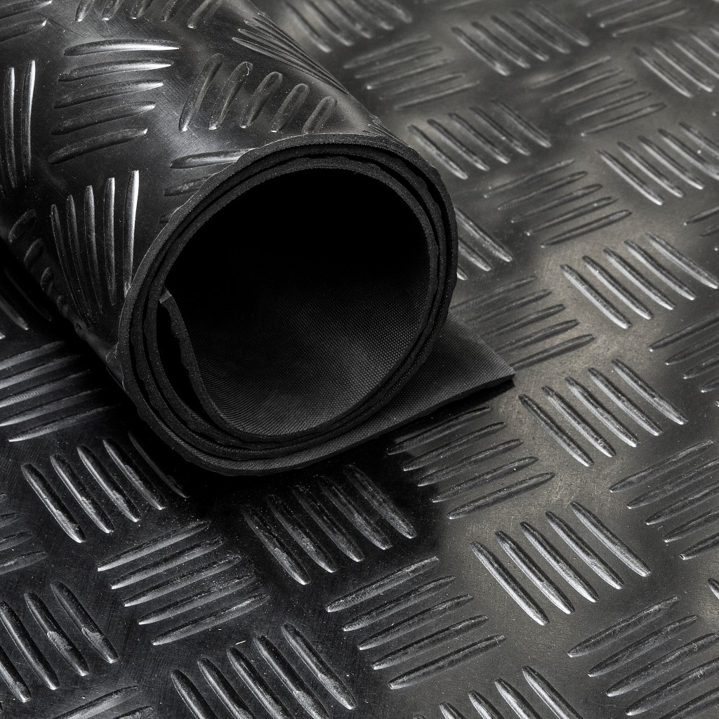 Corredor de goma / alfombra de goma en rollo traanplaat 3mm - ancho 150 cm