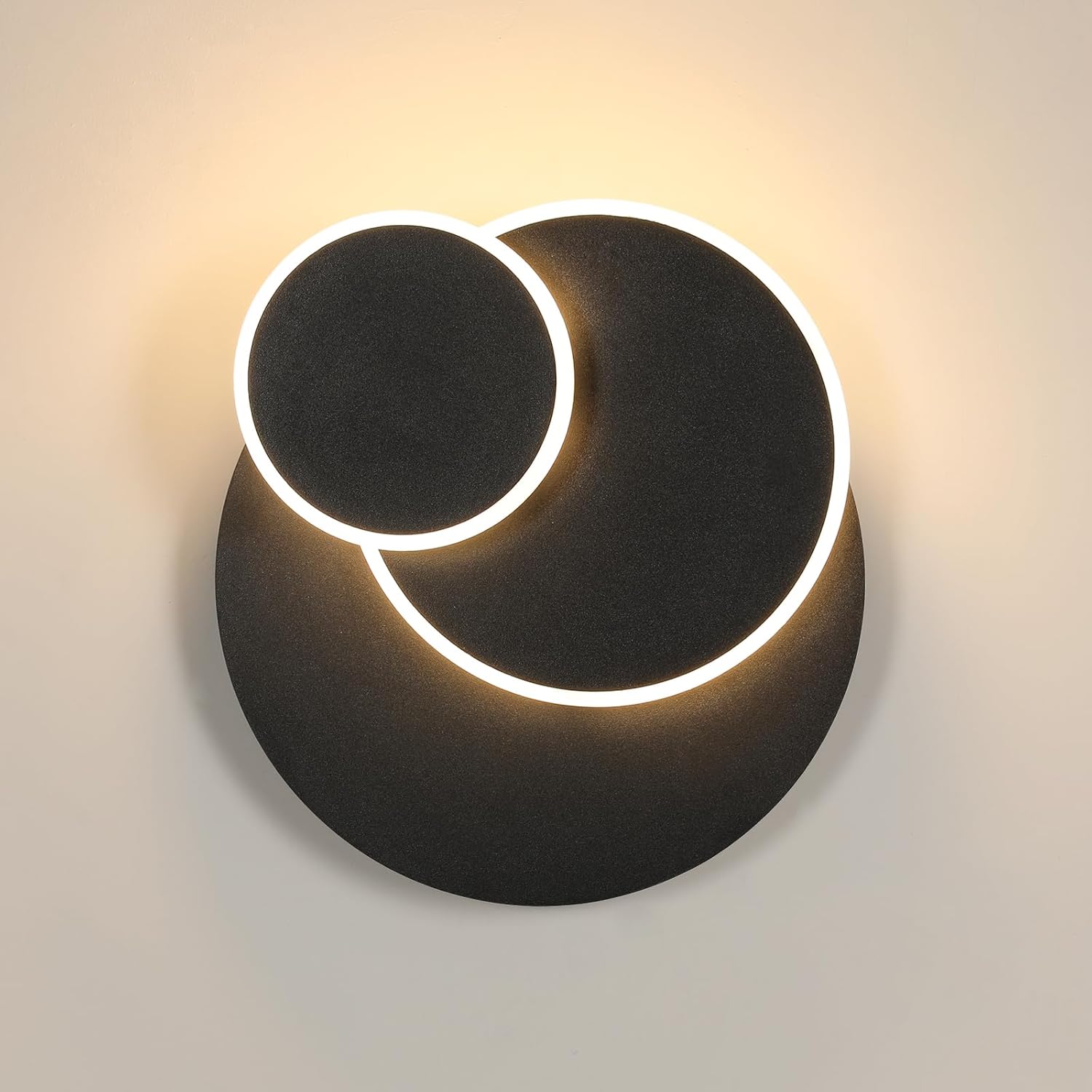 COMELY Applique Murale Intérieure LED, 15W Lampe Murale Moderne Noir