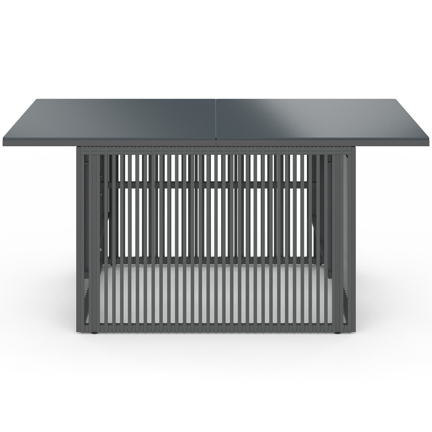 Table basse de jardin relevable rectangulaire 100 cm RIO structure métal et cordage gris anthracite - 5
