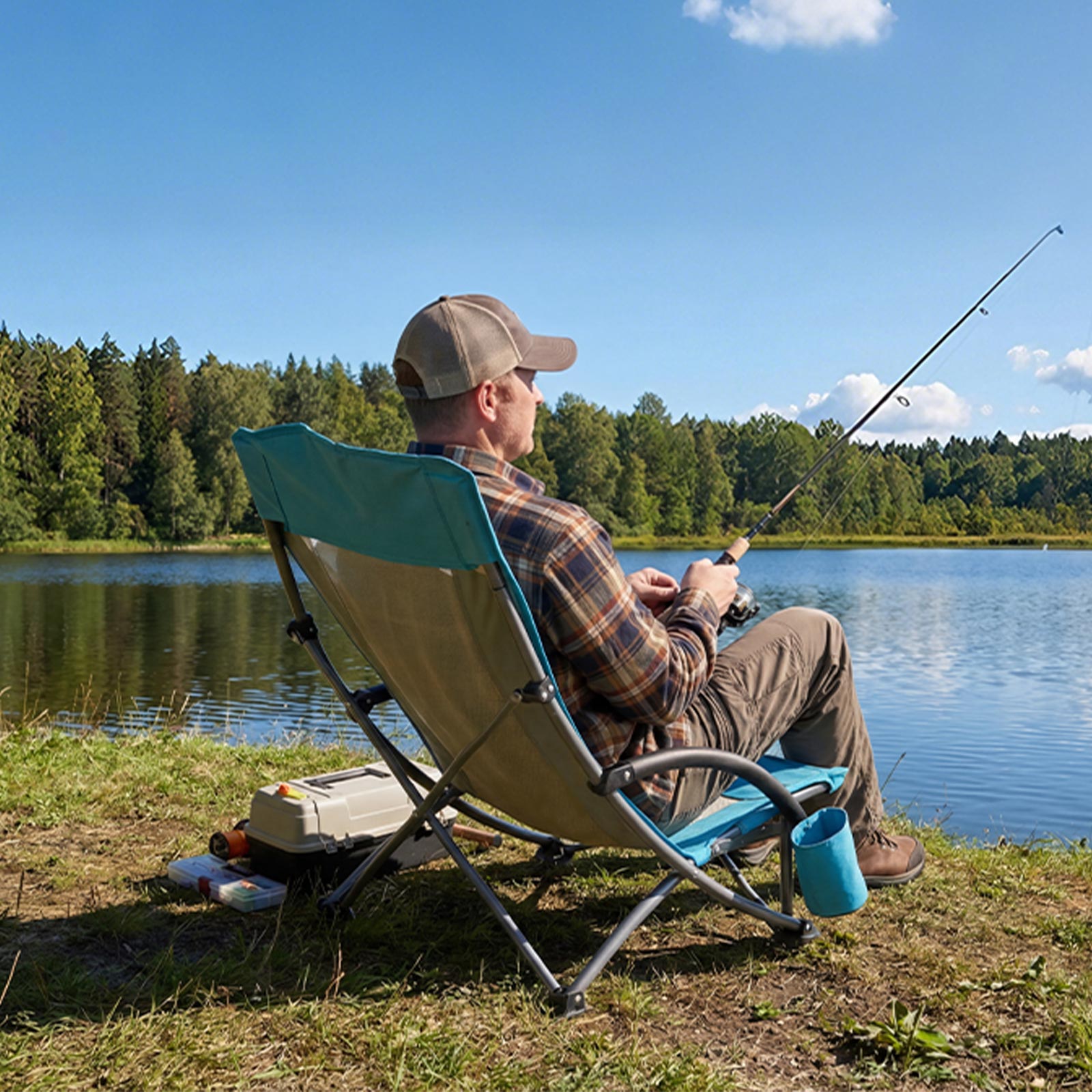 Lot de 2 chaises pliantes portables SucceBuy avec dossier haut, ideales pour le camping, les pique-niques, la randonnee et la peche en exterieur - 8