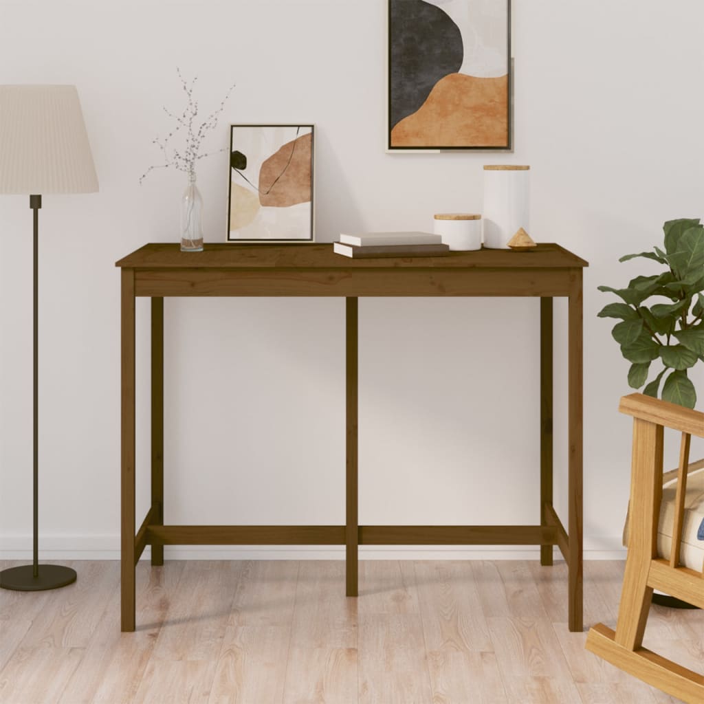 Maison exclusive - mesa alta de bar madera maciza de pino marrón miel 140x80x110cm