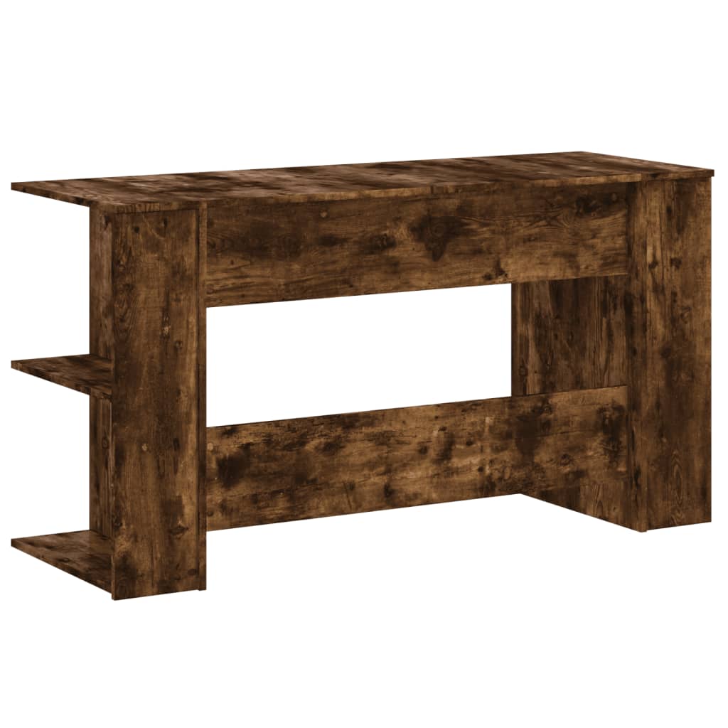 Bureau，Table de travail，Table d'étude chêne fumé 140x50x75 cm bois d'ingénierie CFW185858 - 6