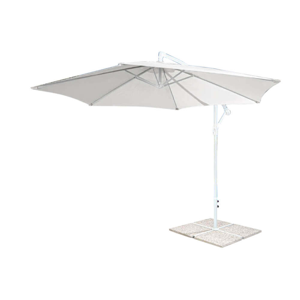 Ombrellone decentrato rettangolare SUENYO Sunbrella® Antracite Hespéride 4 x 3 m