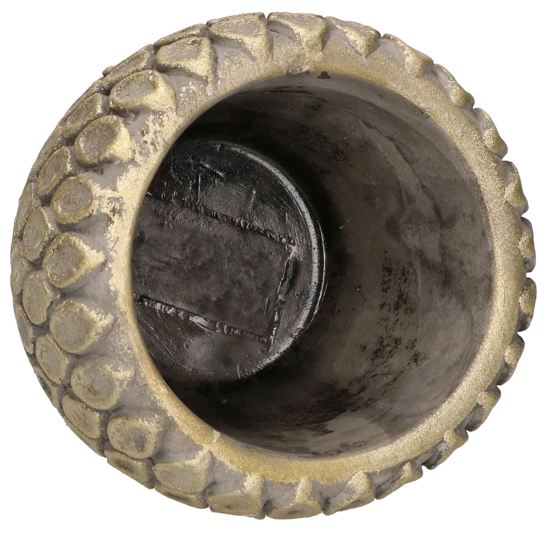 Zestaw 2 szt doniczka osłonka ceramiczna na kwiaty ozdobna beż-brąz ø 14cm - KOTARBAU - 5