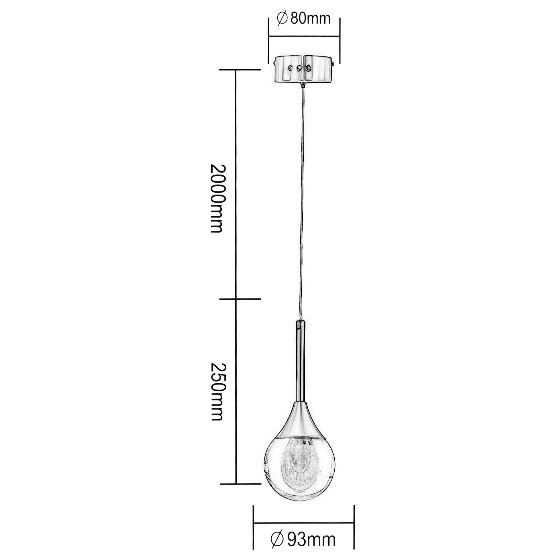 Lustre moderno Led 5W esfera Globo lâmpada dourada Pendente luz decorativa cozinha Mesa sala loja 230V 6000K - 5