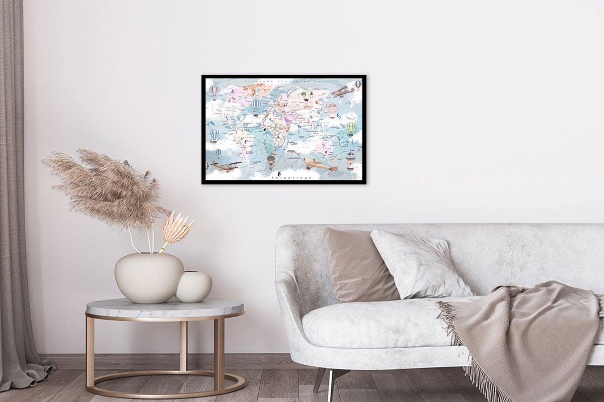 Affiche enfant carte du monde- 60x40cm - made in France - 4