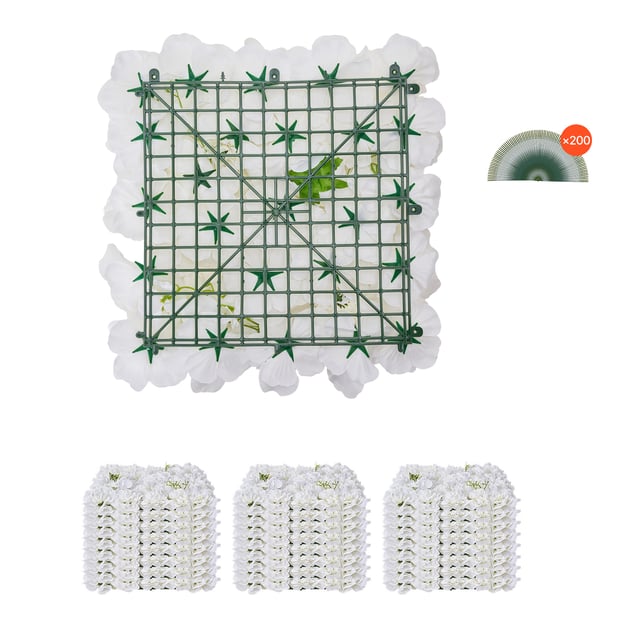 Panneau mural SucceBuy 3D à fleurs,24 pièces 15 x 15 