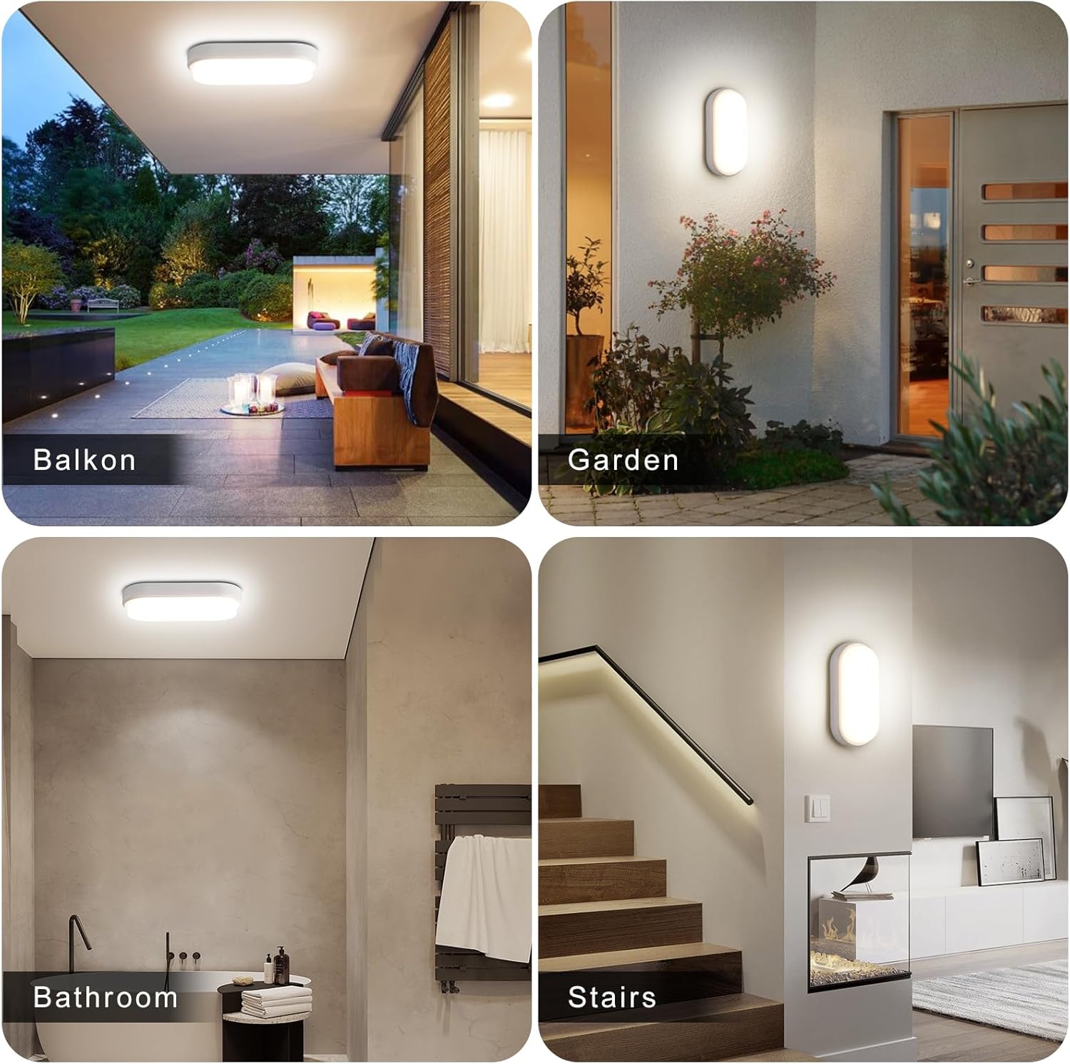 LOVHAUS Projecteur LED Mural Extérieur avec Détecteur de Mouvement IP65, 12W Lumière Murale LED avec Détecteur Crépusculaire - 5