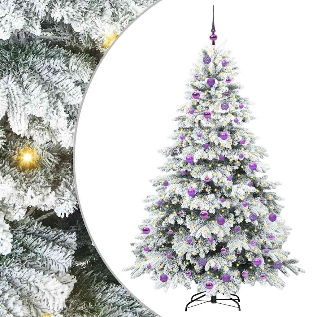 Sztuczna choinka z 300 diodami LED Zielony 180 cm PE i PVC