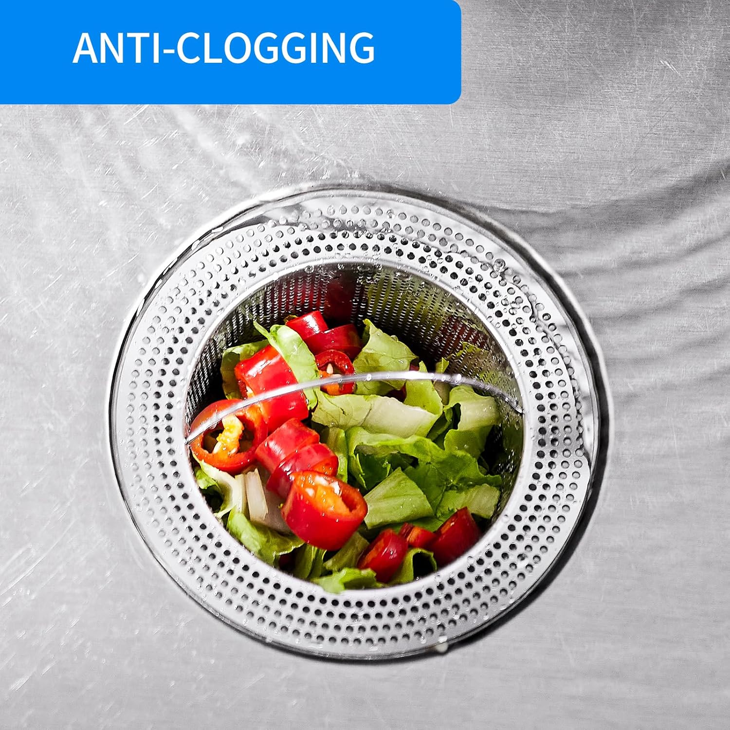 Filtro per lavello in due pezzi - compatibile con la maggior parte dei cestelli di scarico per lavelli da cucina - 13,8 cm x 5 cm - 4