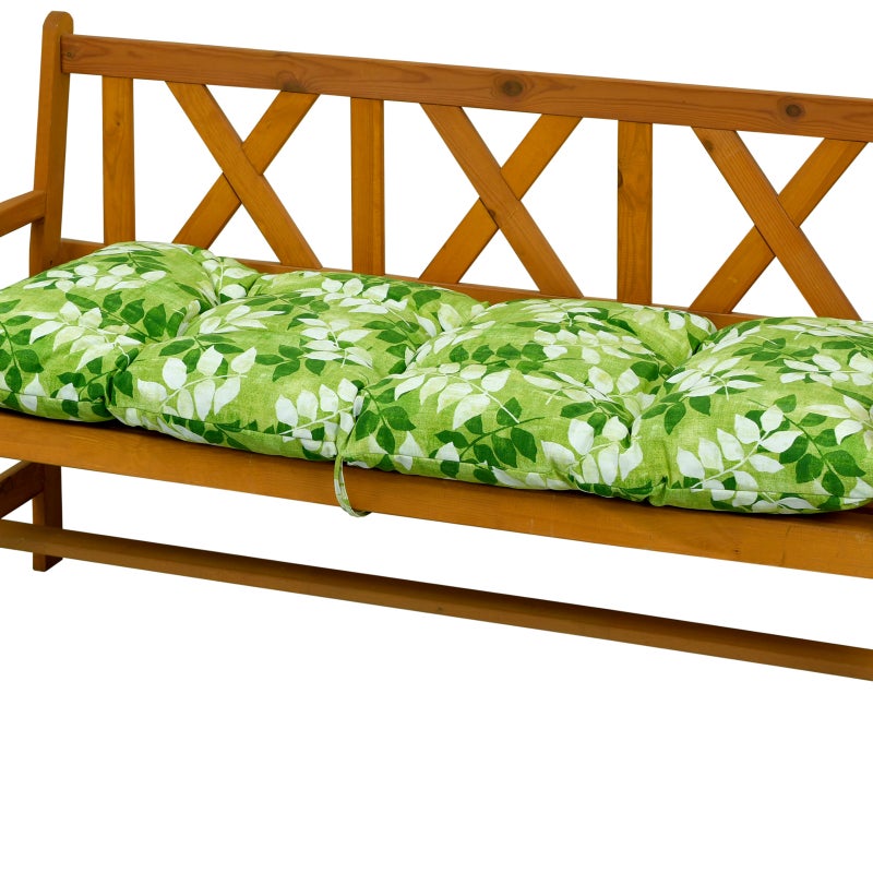 Poduszka na ławkę ogrodową AMPO 140 cm zielony biały 1 szt.