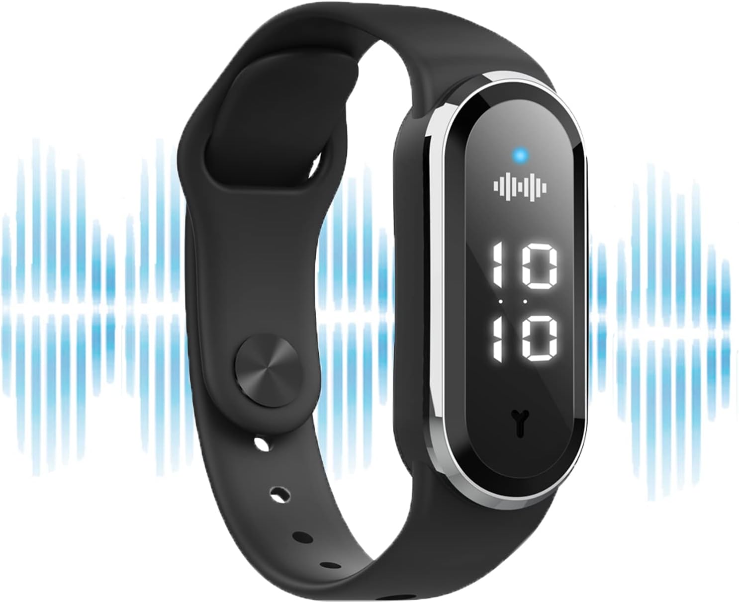 Bracelet Anti-Moustiques Ultrasons Rechargeable USB - Montre Numérique Voyage Noir
