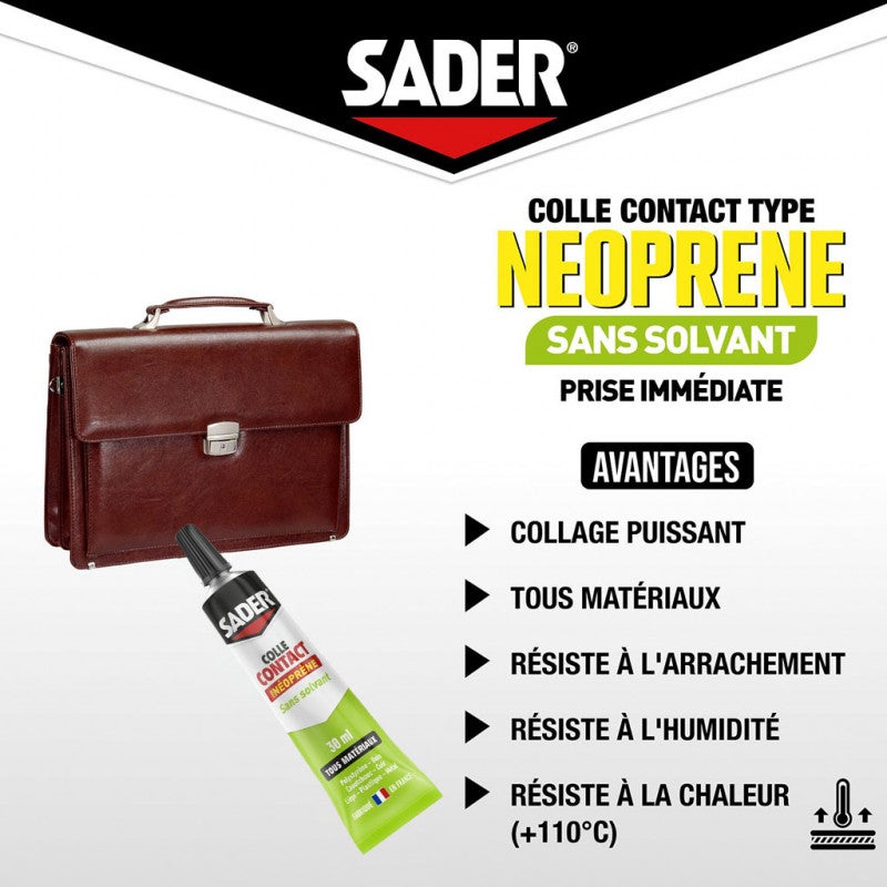 Colle contact néoprène sans solvant 30ml SADER - 3