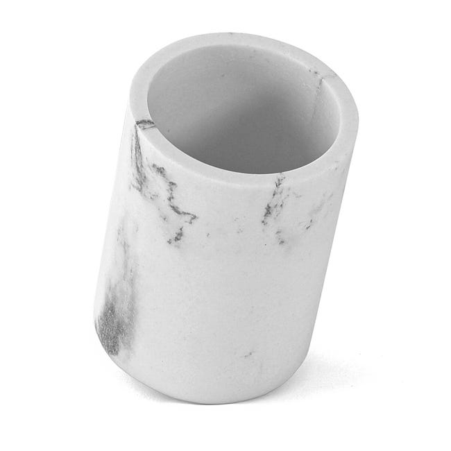 Portaspazzolino Da Bagno In Marmo Grigio – Elegante, Resistente, Stabile, Design Minimal, Portaspazzolini Per Set Bagno