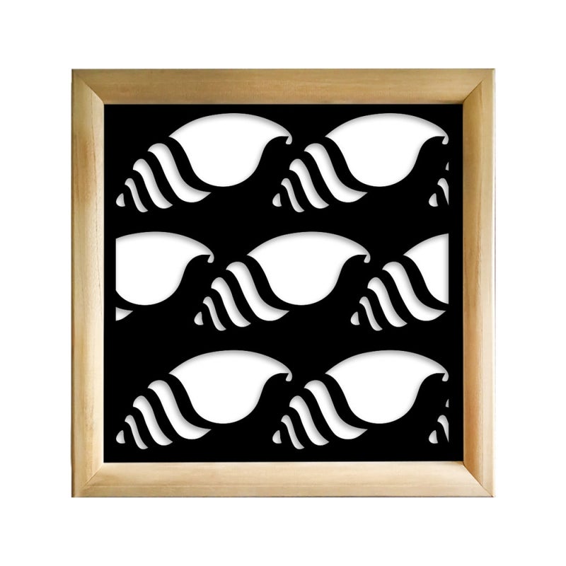 HERMITCRAB - Kwadratowe moduły dekoracyjne z drewna i PVC - Rozmiar 98x98 cm - Grubość 64 mm - Kolor wewnętrzny CZARNY