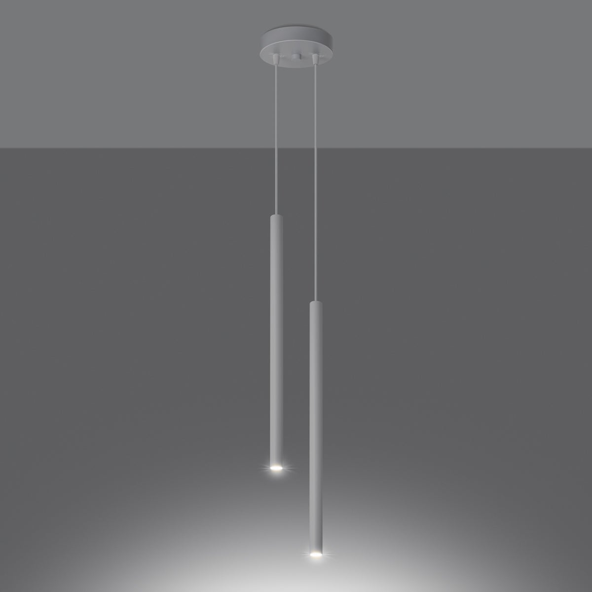 Lampa wisząca BRILL 2 biała LED 3000K - 15x15x118cm Sollux