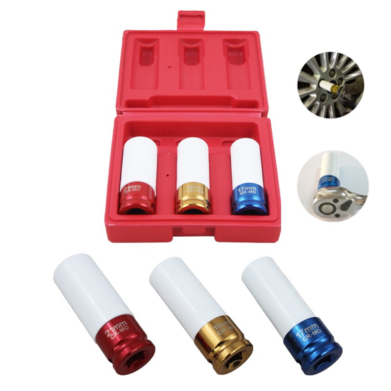 BGS Set Di Bussole Macch.riv.plastica 12,5 Mm (1/2") Profondità 150 Mm 17 / 19 / 21 Mm 3 Pz - Foto 8