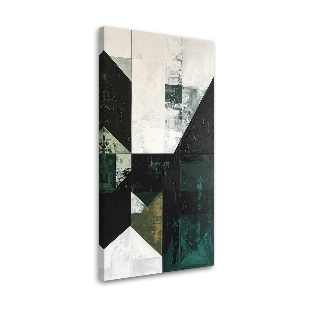 Obraz do salonu sypialni biura loftu, Zielona geometryczna abstrakcja 60x120